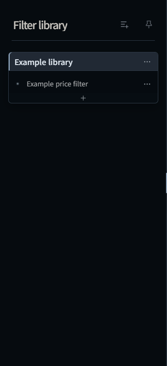 Extension UI for saving trade filters