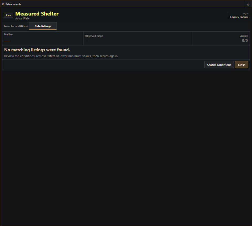 POE1 price window showing scarab categories and prices
